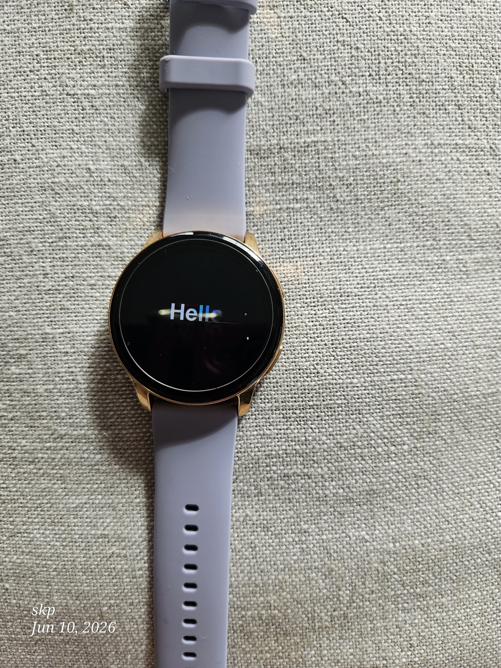 Luna PRO Gold Case Lavender Silicone Smartwatch with Round Display